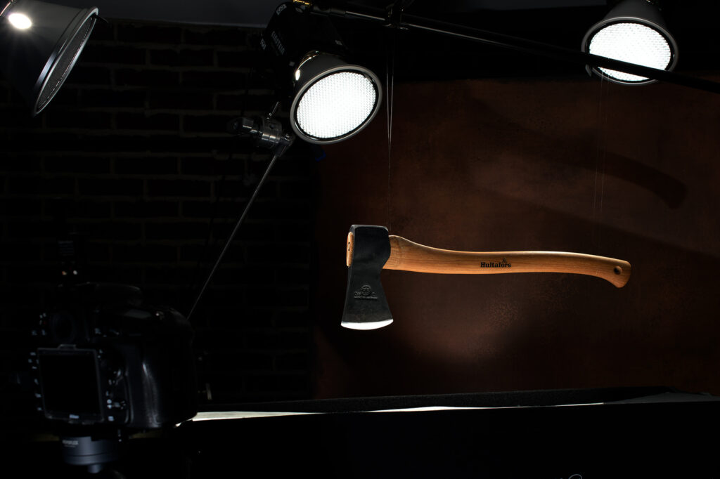 Hultafors Forest Axe on a Brown Background